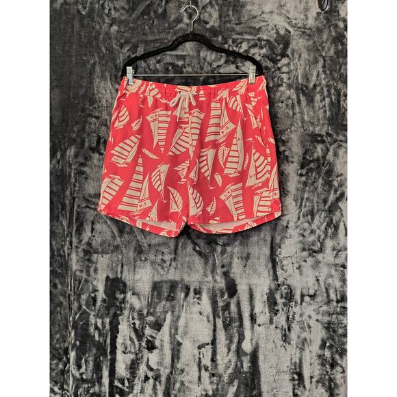J. Crew Factory Flex Swimwear Men's Medium Sailing away  Red - Picture 1 of 10